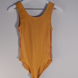 Mustard Yellow Bodysuit with Stripes